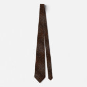Cravate vintage crocodile brun alligator cuir (Devant)