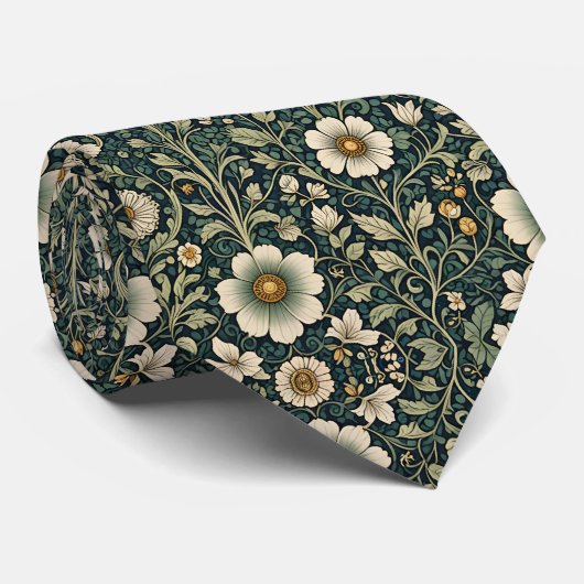 Cravate Vintage Daisy Garden Pattern (Roulé)