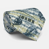 Cravate vintage de motif de musique de feuille (Roulé)