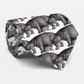 Cravate vintage d'hippopotame (Roulé)