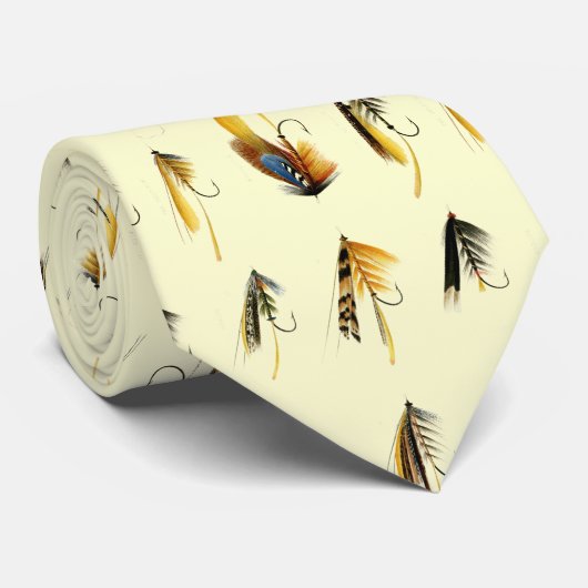Cravate Vintage Fishing Lures Pattern (Roulé)
