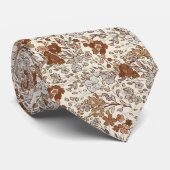 Cravate Vintage Floral Fleur Brown Motif naturel (Roulé)