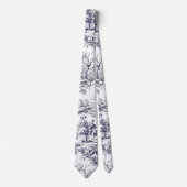 Cravate Vintage floral noir toile de jouy (Devant)