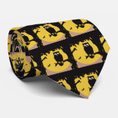Cravate Vintage Halloween, Hibou Effrayant dans l'Arbre av (Roulé)