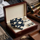 Cravate Vintage Japanese Navy Cloud Pattern