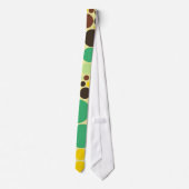 Cravate Vintage Jaune, Bleu, Brown Motif Pois (Dos)