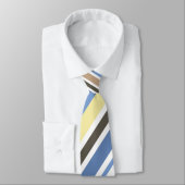 Cravate vintage Jaune, Bleu Diagonal (Attaché)