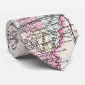 Cravate Vintage Map of Illinois (Roulé)