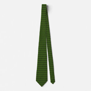 Cravate Vintage Noël Arbres Forêt Motif vert