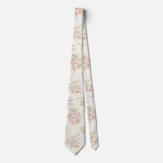 Cravate Vintage Pink Rose Cottagecore Floral Pattern (Devant)