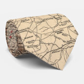 Cravate Vintage Virginia Civil War Battlefields Map 1895 (Roulé)