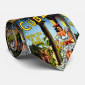 Cravate Vintage voyage de la danseuse cubaine (Roulé)