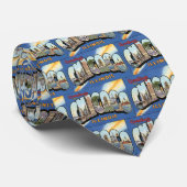 Cravate Vintage voyage, salutations de Chicago Illinois (Roulé)