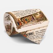 Cravate Vintage Wassail Song Illuminated Manuscript Art  (Roulé)