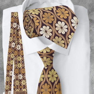 Cravate Vintages Motifs Gold Noir