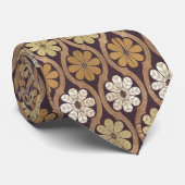 Cravate Vintages Motifs Gold Noir (Roulé)