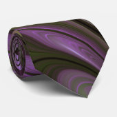 Cravate Violet Abstrait violet violet kaki fractal (Roulé)