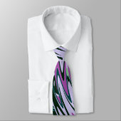 Cravate violet avec Motif vert Abstrait (Attaché)
