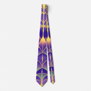 Cravate Violet, champ jaune