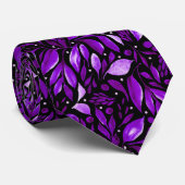Cravate Violet Dream - Botanique noire et violette (Roulé)