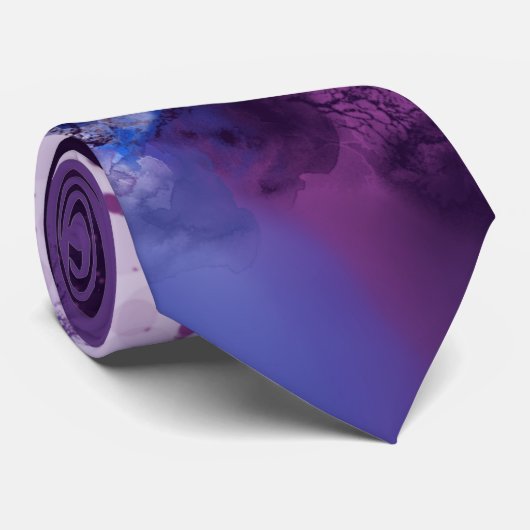 Cravate Violet Et Bleu (Roulé)