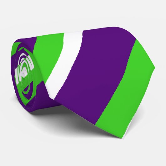 Cravate [Violet et vert] Gras (Roulé)