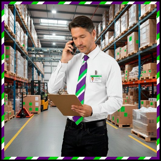 Cravate [Violet et vert] Gras