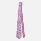 Cravate Violet Floral Pattern Custom Necktie (Devant)