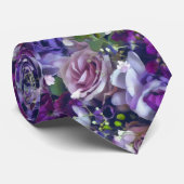 Cravate Violet Lilac Jardin des fleurs Roses (Roulé)