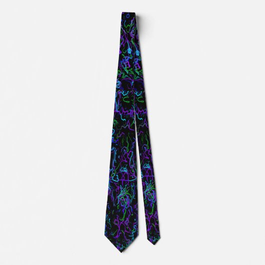 Cravate Violet, noir et bleu (Devant)