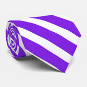 Cravate Violet Pourpre Blanc Géométrique Rayures (Roulé)