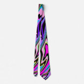 Cravate Violet rose noir Abstrait (Dos)
