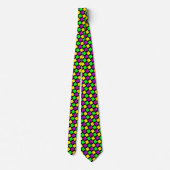 Cravate Violet vert jaune Motif noir Mardi Gras (Dos)