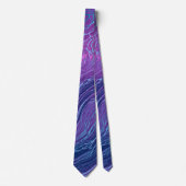 Cravate Violet Violet Bleu Marbré Acrylique Abstraction (Devant)