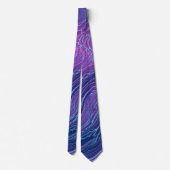 Cravate Violet Violet Bleu Marbré Acrylique Abstraction (Dos)