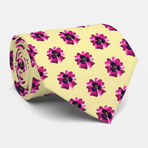 Cravate Violet violet Fleurs Mode Beurre Jaune tendance