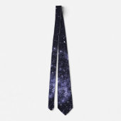 Cravate Violet violet noir galaxie abstraite (Dos)