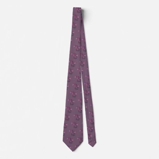 Cravate violette avec Paisley Fractal Art Design (Devant)