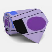 cravate violette avec pourpre et bleu et noir (Roulé)