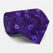Cravate Violette Gras Avec Plumes De Peacock Styli (Roulé)
