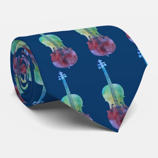 Cravate Violoncelles colorés (Roulé)