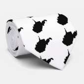 Cravate Virginie-Occidentale Noir et blanc (Roulé)