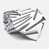 Cravate Vis et clous x4 Blanc BG (Roulé)