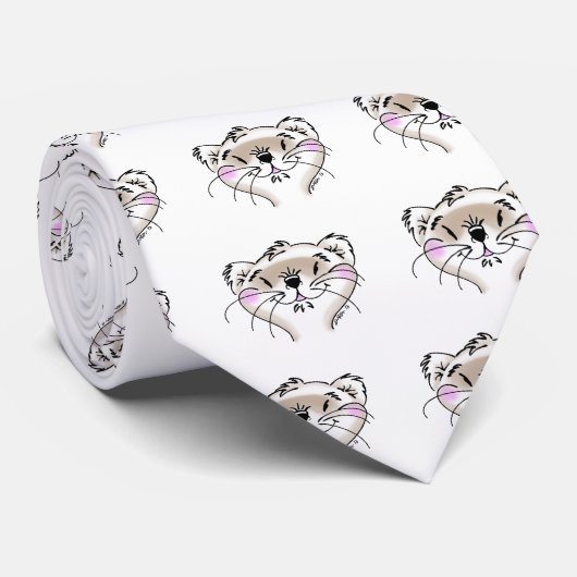 Cravate Visage comique mignon de furet (Roulé)