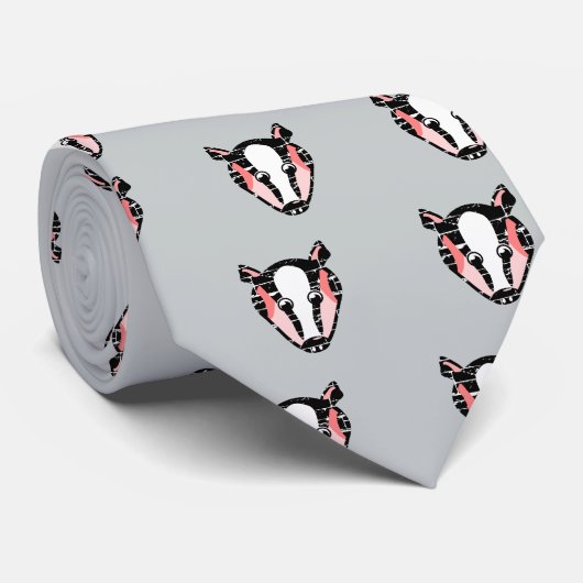 Cravate Visage de badger mignon (Roulé)