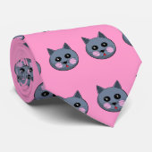 Cravate visage de chat de dessin (Roulé)