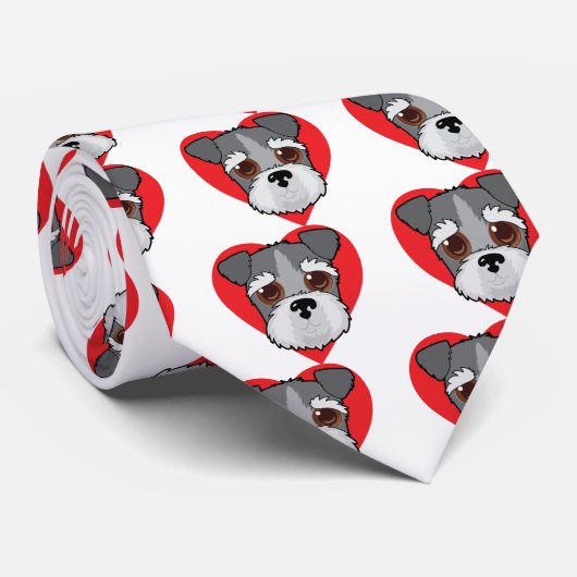 Cravate Visage de Schnauzer (Roulé)