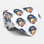 Cravate visage de singe cool fou (Roulé)
