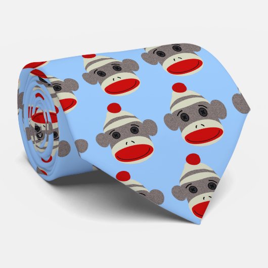 Cravate Visage de singe de chaussette (Roulé)