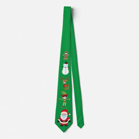 Cravate Visage Masque Noël Covid Père Noël Reindeer Cravat (Devant)